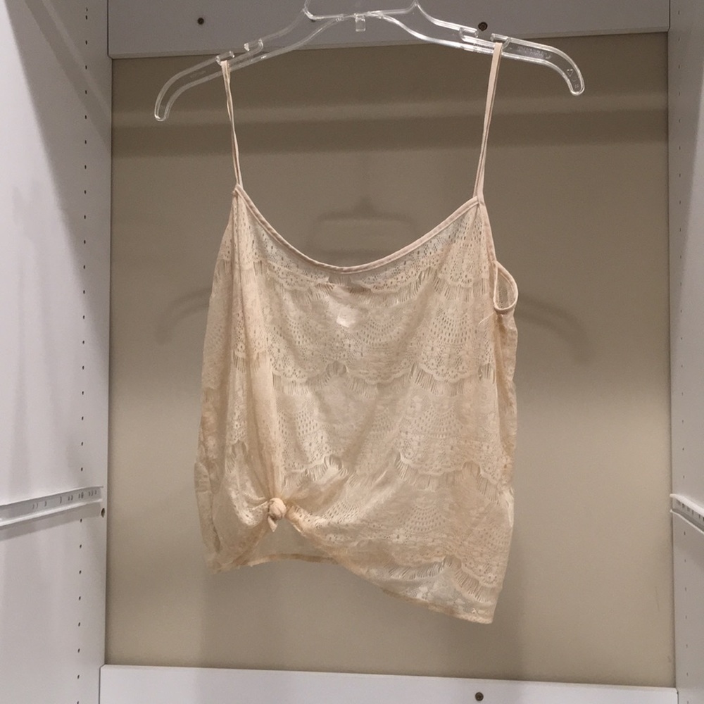 Off white/pearl lace American Apparel top